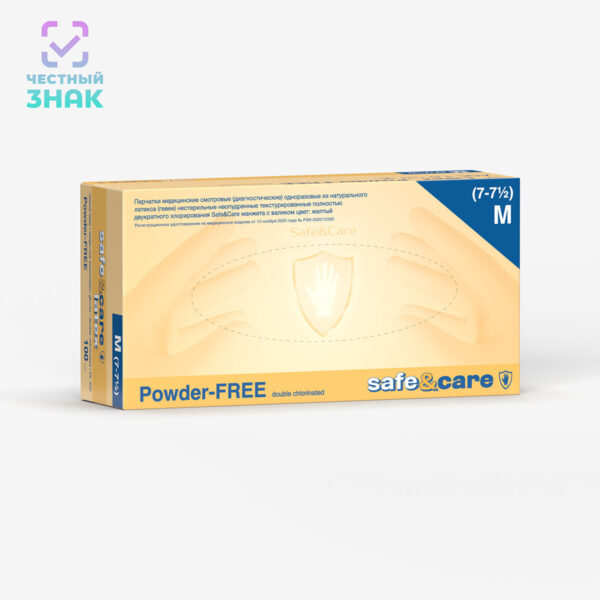 Перчатки «Safe&Care»® латексные двукратного хлорирования DL 202
