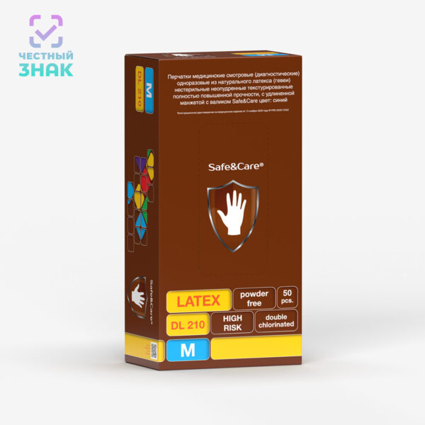 Перчатки «Safe&Care»® латексные High Risk двукратного хлорирования  DL 210