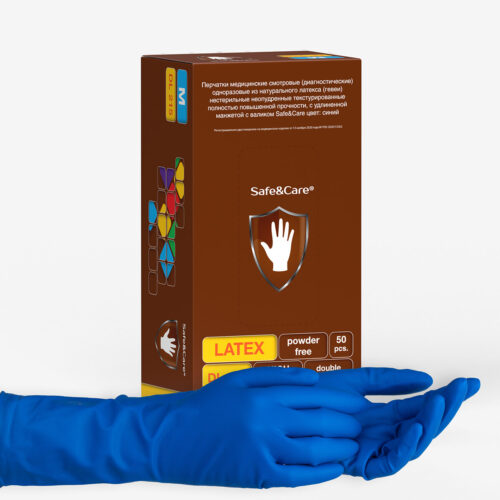 Перчатки «Safe&Care»® латексные High Risk двукратного хлорирования  DL 215 без РУ