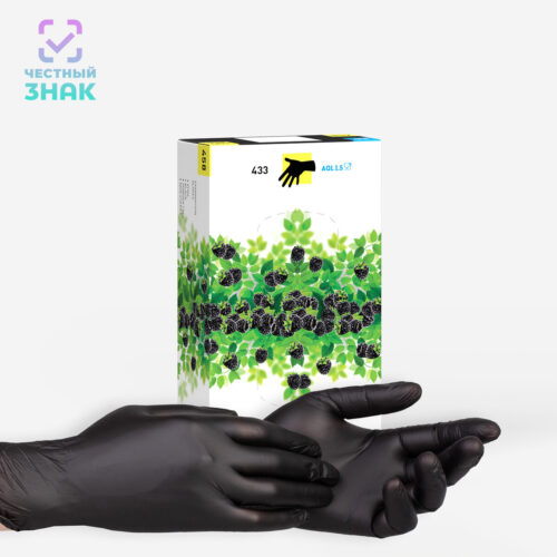 Перчатки виниловые черные 458