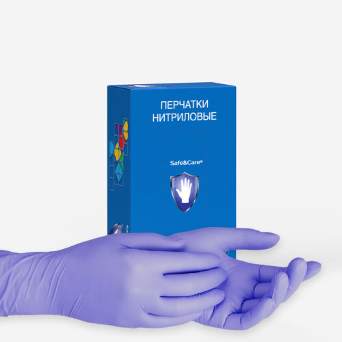 Перчатки «Safe&Care»® нитриловые синие SN 302 без РУ
