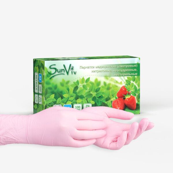 Перчатки «Safe&Care»® нитриловые розовые ZN 316 без РУ