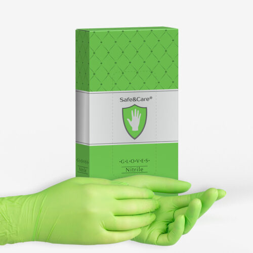Перчатки «Safe&Care»® нитриловые зеленые  347 без РУ